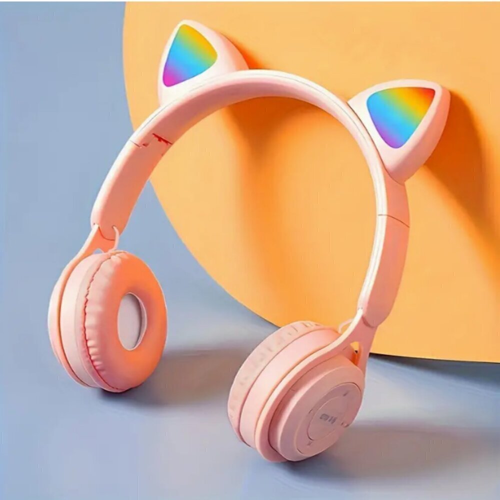 Cat Ear Lighted Wireless Headset Light Pink Rechargeable NWT